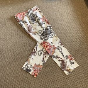 Chicos Size 1, Paisley slacks. 97% cotton,3% Elastane. Excellent Cond. Easy care